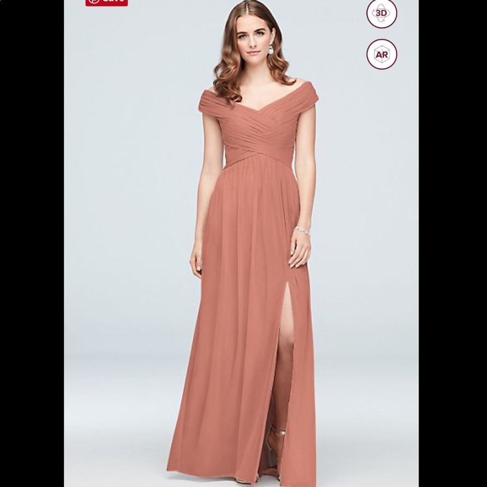 David’s Bridal Off-Shoulder Bridesmaid Dress NWT